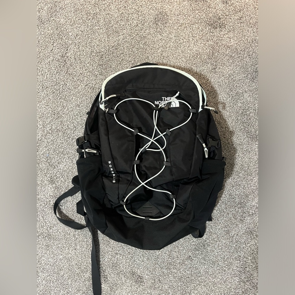 lightly used north face borealis backpack (black & sage green)